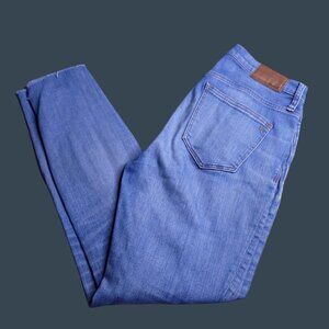 Madewell Womens 9 in High-Rise Skinny Jeans 27 Medium Wash Frayed Hem Stretch